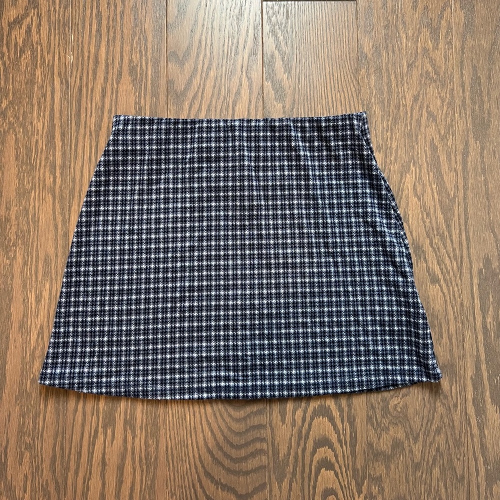 Urban Outfitters Navy & White Plaid Mini Skirt